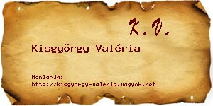 Kisgyörgy Valéria névjegykártya