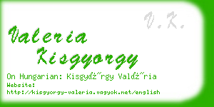 valeria kisgyorgy business card