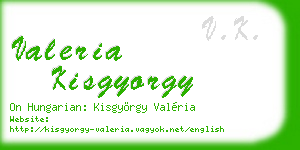 valeria kisgyorgy business card